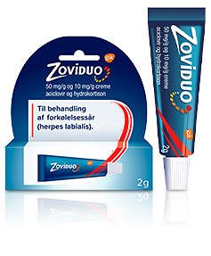 En tube Zoviduo creme mod forkølelsessår